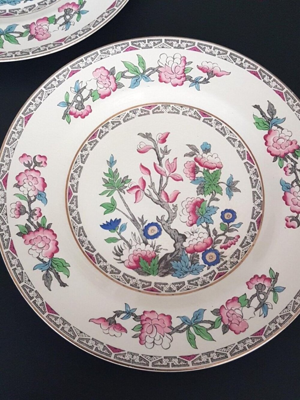 Vintage J&G Meakin Indian Tree Dinner Plates Set of 2 SOL 1912 England - Picture 6 of 9